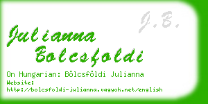 julianna bolcsfoldi business card