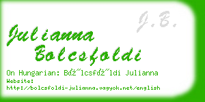 julianna bolcsfoldi business card